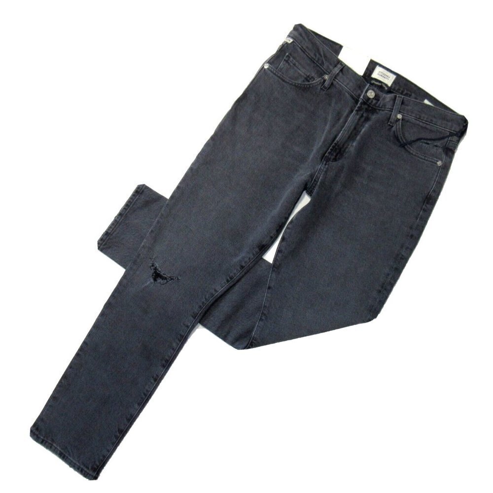 NWT Citizens Of Humanity Skyla in Covert Gray Distressed Cigarette Jeans 24